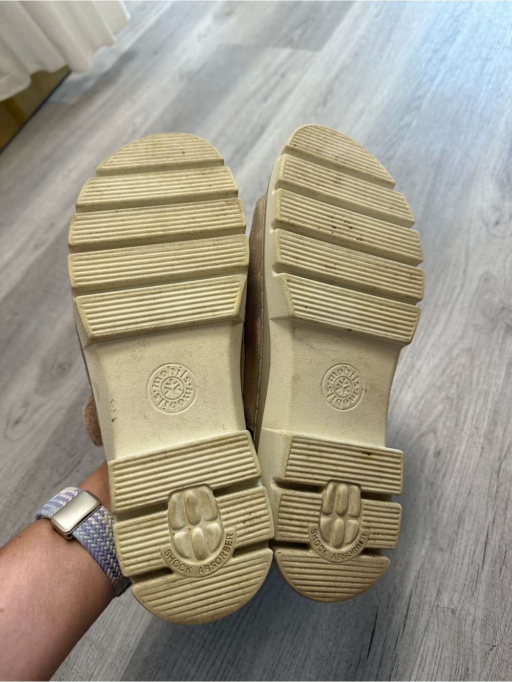 Mephisto Beige Leather Dual-Buckle Comfort Sandal - Picture 6 of 7